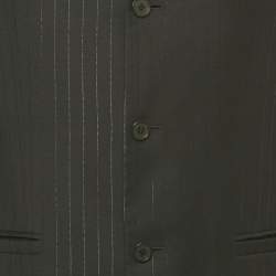 Pre Owned Versace Black Pinstriped Wool Classic CV2 Suit EX