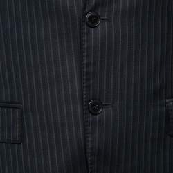 Versace Collection Navy Blue Pinstripe Wool Single Breasted Suit S