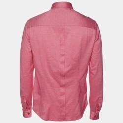 Pre Owned Versace Collection Pink Cotton Blend Full Sleeve Shirt M