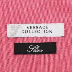 Pre Owned Versace Collection Pink Cotton Blend Full Sleeve Shirt M