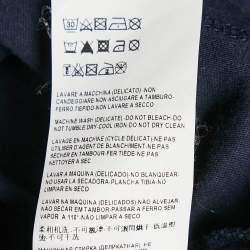 Pre Owned Versace Collection Navy Blue Paint Dripped Medusa Print Jersey T-Shirt XXL