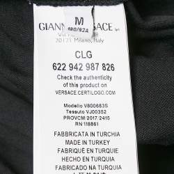 Pre Owned Versace Collection Black Printed Jersey Crew Neck T-Shirt M