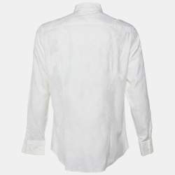 Versace Collection White Tiger Pattern Cotton Button Front Shirt XL