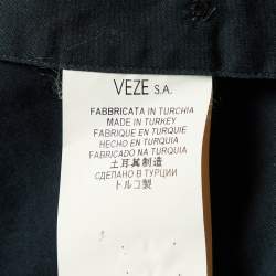 Pre Owned Versace Collection Midnight Blue Cotton Zip Detail Trend Fit Shirt M