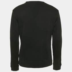 Versace Collection Black Logo Embossed Cotton Crew Neck Sweatshirt M