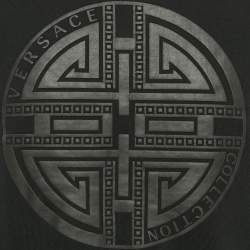 Versace Collection Black Logo Embossed Cotton Crew Neck Sweatshirt M