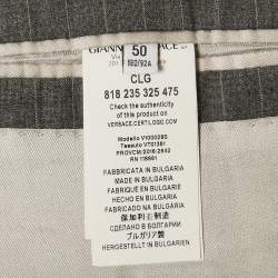 Versace Collection Grey Pinstripe Wool Pants Suit M/L