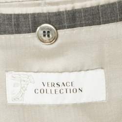 Versace Collection Grey Pinstripe Wool Pants Suit M/L