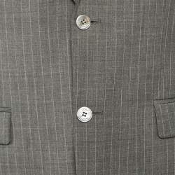 Versace Collection Grey Pinstripe Wool Pants Suit M/L
