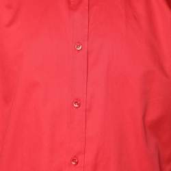 Pre Owned Versace Collection Red Cotton Button Front Shirt XL