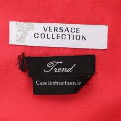 Pre Owned Versace Collection Red Cotton Button Front Shirt XL