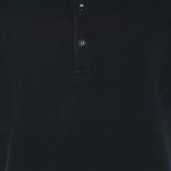 Pre Owned Versace Collection Navy Blue Cotton Pique Polo T-Shirt XL