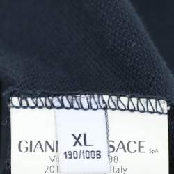 Pre Owned Versace Collection Navy Blue Cotton Pique Polo T-Shirt XL