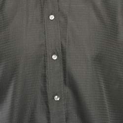 Pre Owned Versace Collection Black Houndstooth Cotton Blend City Shirt M