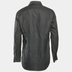 Pre Owned Versace Collection Black Houndstooth Cotton Blend City Shirt M