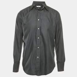 Pre Owned Versace Collection Black Houndstooth Cotton Blend City Shirt M