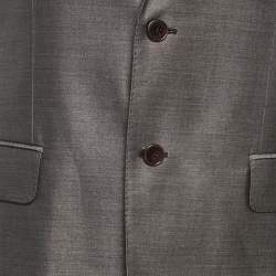 Pre Owned Versace Collection Grey Wool Regular Fit Suit L