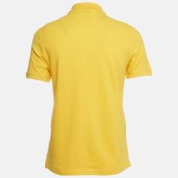 Pre Owned Versace Collection Yellow Medusa Applique Detail Cotton Polo T-Shirt M