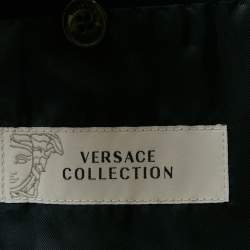 Pre Owned Versace Collection Blue Velvet Tailored Blazer XL
