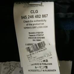 Pre Owned Versace Collection Blue Velvet Tailored Blazer XL