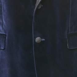 Pre Owned Versace Collection Blue Velvet Tailored Blazer XL