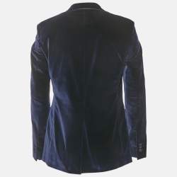 Pre Owned Versace Collection Blue Velvet Tailored Blazer XL