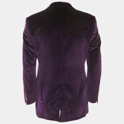 Pre Owned Versace Collection Purple Velvet Single Breasted Blazer M