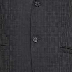 Pre Owned Versace Collection Black Wool Single Breasted Suit M