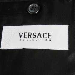 Pre Owned Versace Collection Black Wool Single Breasted Suit M