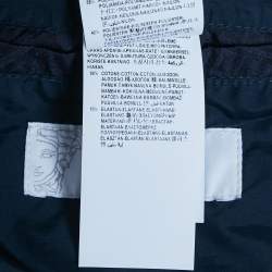 Pre Owned Versace Collection Blue Printed Nylon Bomber Jacket S