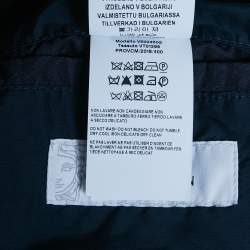Pre Owned Versace Collection Blue Printed Nylon Bomber Jacket S