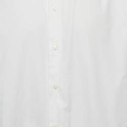 Pre Owned Versace Collection White Textured Cotton Long Sleeve Shirt XXL