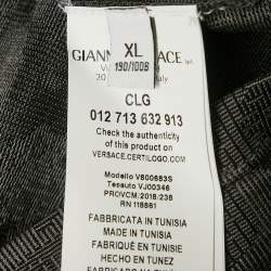 Pre Owned Versace Grey Jacquard Jersey Crewneck T-Shirt XL