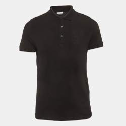 Pre Owned Versace Collection Black Medusa Embossed Cotton Polo T-Shirt S