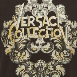 Pre Owned Versace Collection Black Printed Jersey T-Shirt L