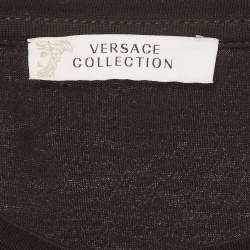Pre Owned Versace Collection Black Printed Jersey T-Shirt L