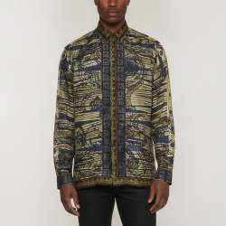 Pre Owned Versace Collection City Multicolour Printed Silk Button Up Shirt XL