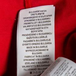 Pre Owned Versace Collection Red Half Medusa Print Cotton Short Sleeve T-Shirt M