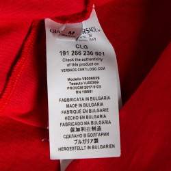 Pre Owned Versace Collection Red Half Medusa Print Cotton Short Sleeve T-Shirt M