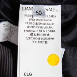 Pre Owned Versace Collection Grey Striped Cotton Single Breasted Blazer L