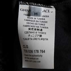 Versace Collection Midnight Blue Printed Cotton Long Sleeve T-Shirt M