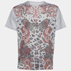 Versace Collection Grey Baroque & Animal Print Jersey T-Shirt XXL