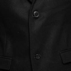 Pre Owned Versace Collection Black Wool Zip Detailed Long Sleeve Blazer M