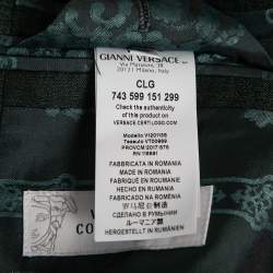 Versace Collection Dark Green Wool & Linen Single-Breasted Blazer L