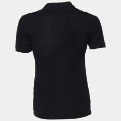 Pre Owned Versace Collection Black Cotton Knit Polo T-Shirt L
