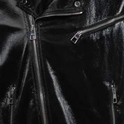 Versace Collection Black Faux Leather Biker Jacket M