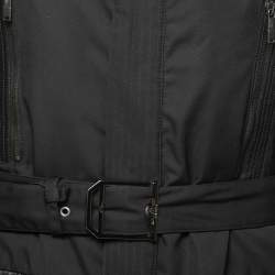 Versace Collection Black Synthetic Belted Jacket XL