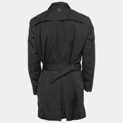 Versace Collection Black Synthetic Belted Jacket XL