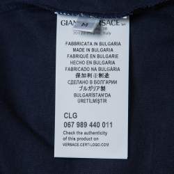 Pre Owned Versace Collection Navy Blue Cotton Animal Print T-Shirt M