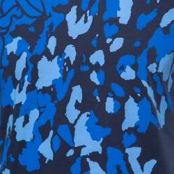Pre Owned Versace Collection Navy Blue Cotton Animal Print T-Shirt M
